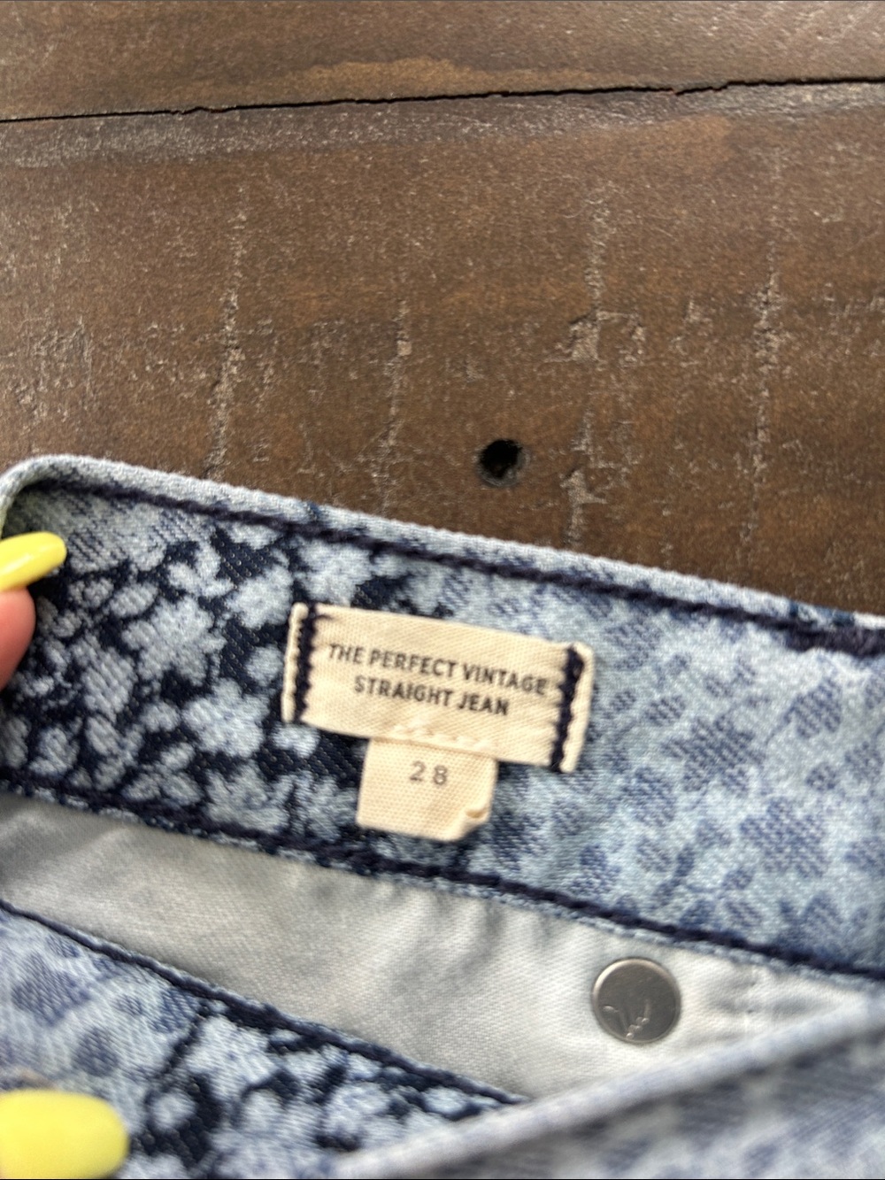 Madewell Light Blue Floral Print Straight Leg Jeans - Picture 4 of 10